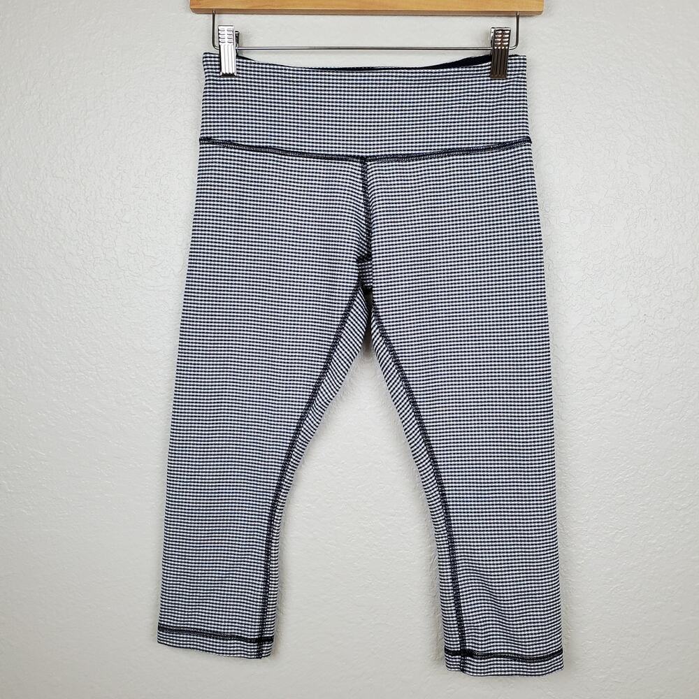 lululemon athletica Y2K Gingham White Navy Capri Leggings